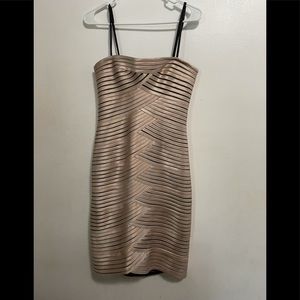 BCBGMAXAZRIA Strapless Metallic Bandage Dress | Cocktail Party | Size 6